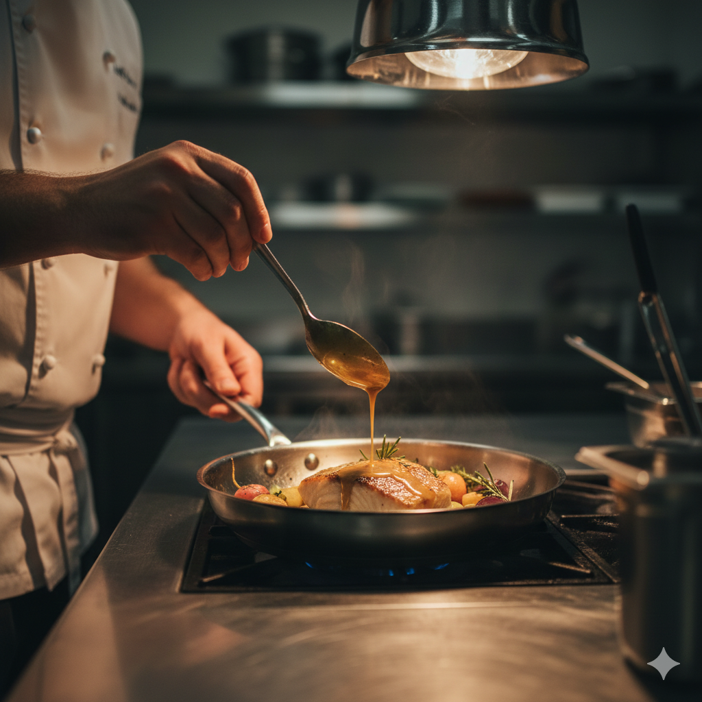 Cooking during a Strati private dining experience